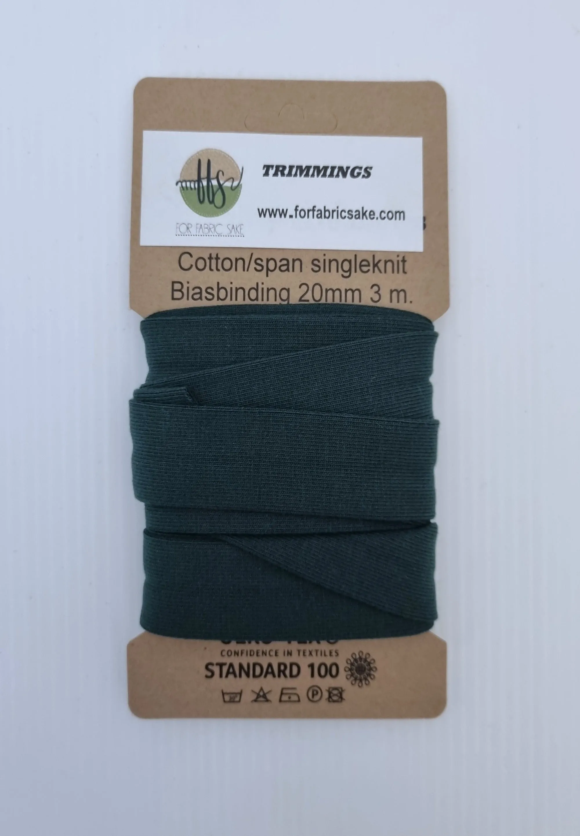 Knit Bias Binding- 20mm - Bottle Green
