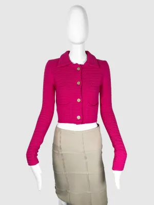 Knit Cropped Collared Cardigan - Size XS