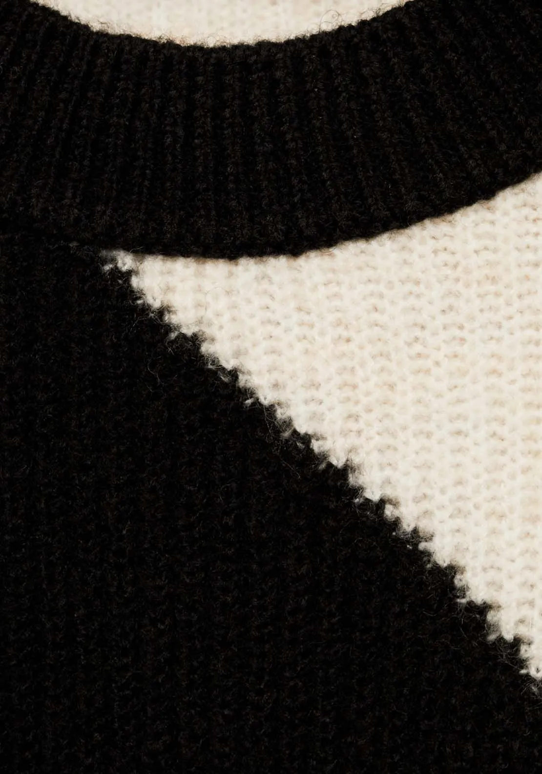 Knit striped sweater - Black