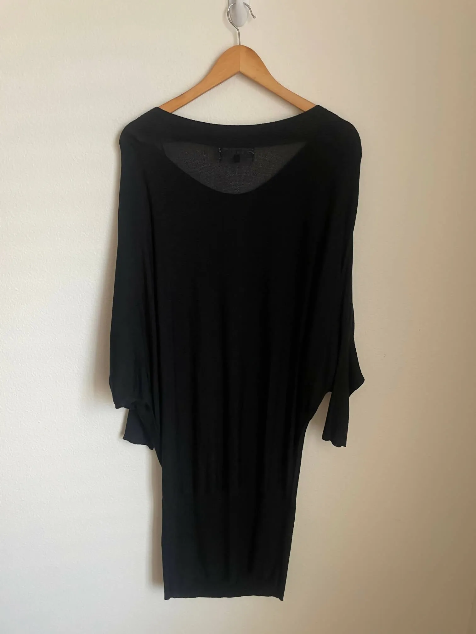 Knit wide collar long sleeve sweater dress