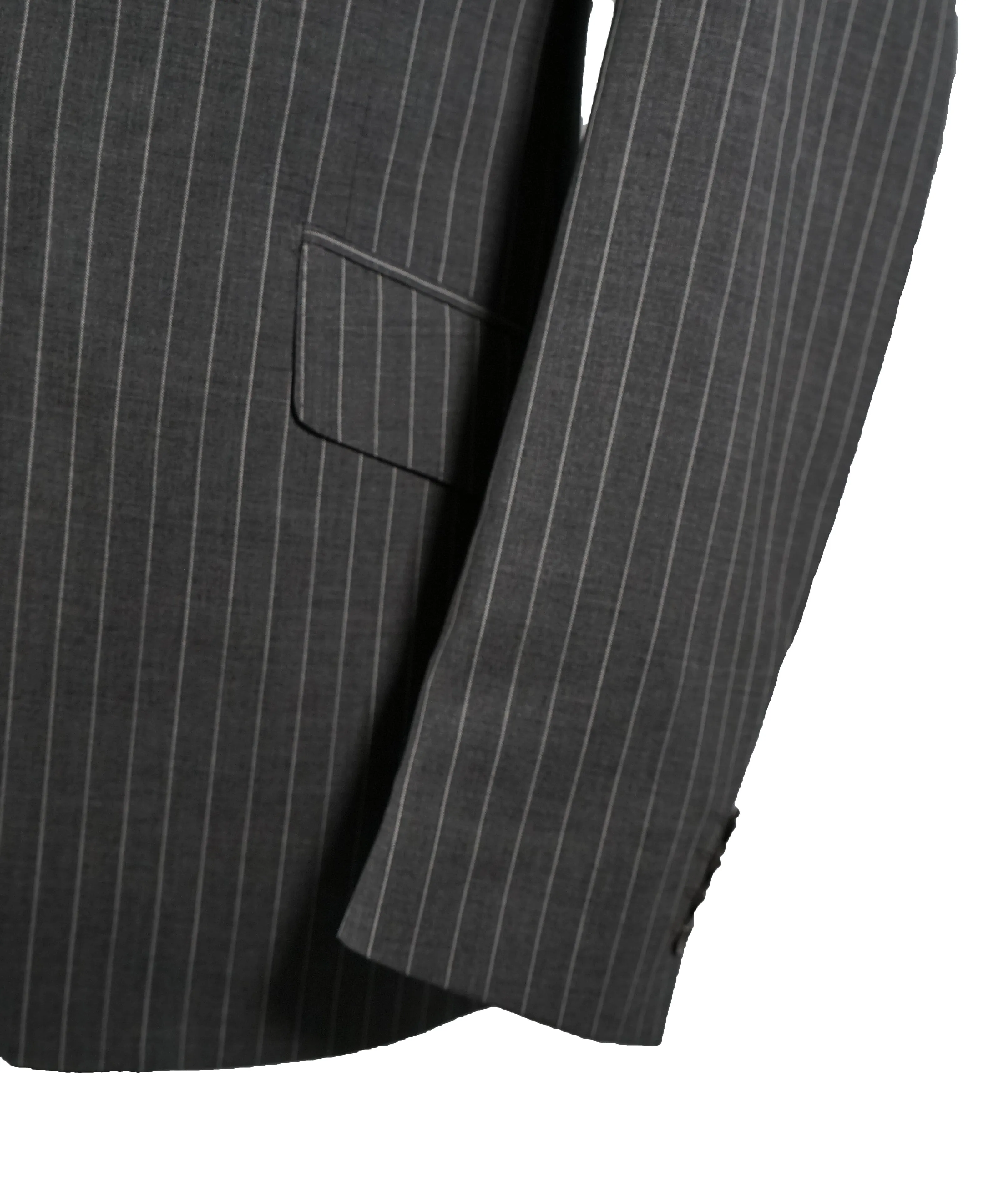 LARDINI - Wide Peak Lapel 1-Button Chalk Stripe Suit - 42R