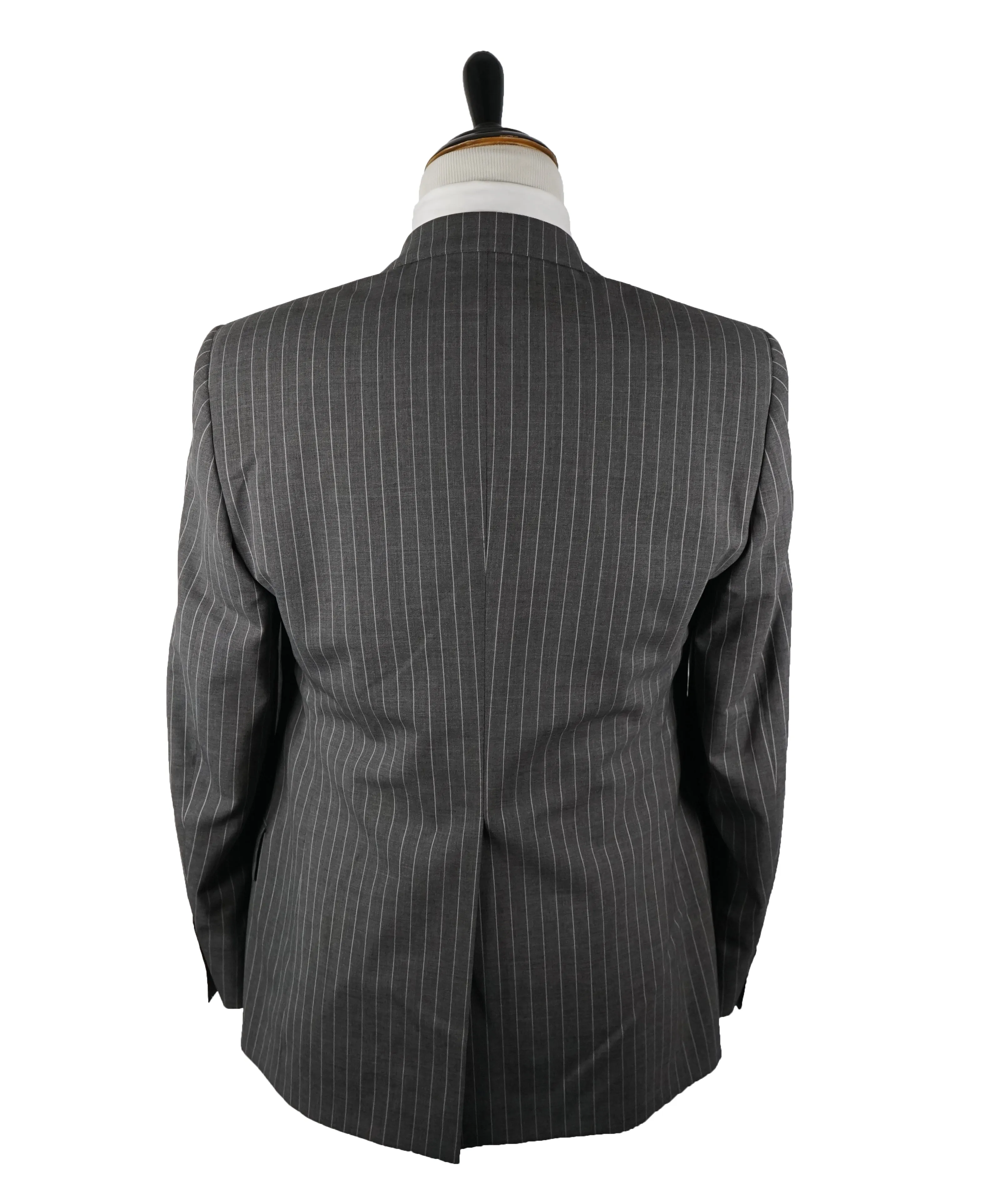 LARDINI - Wide Peak Lapel 1-Button Chalk Stripe Suit - 42R