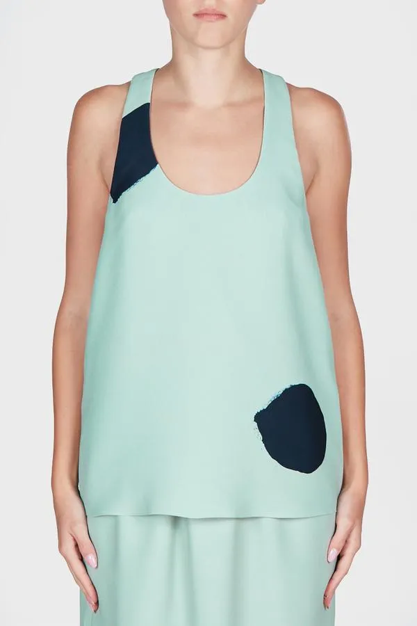 Large Polka Dot Sleeveless Tanktop