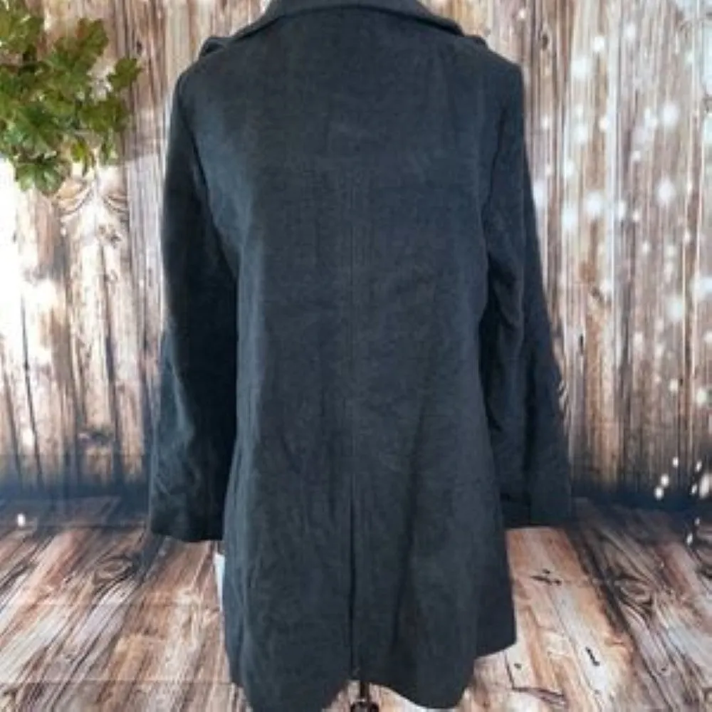 Larry Levine Double-Breasted Walker Coat, Charcoal - Large