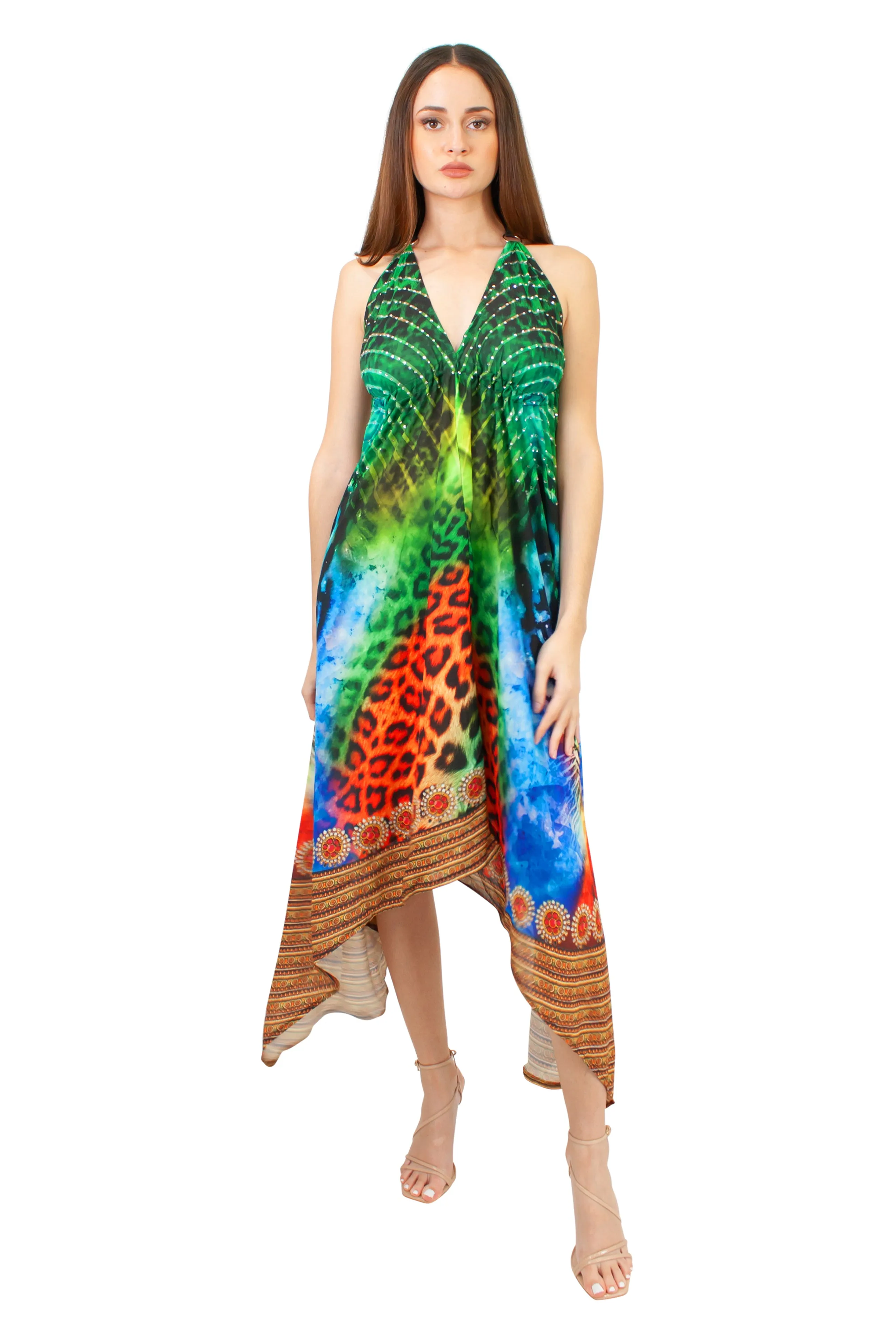 LD-104 Dress in White Mix