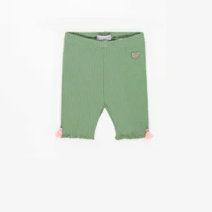 Legging vert ¾ en coton biologique extensible, bébé || Green ¾ legging in stretch organic cotton, baby