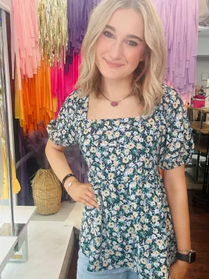 Let Love Blossom Top: Black Mix