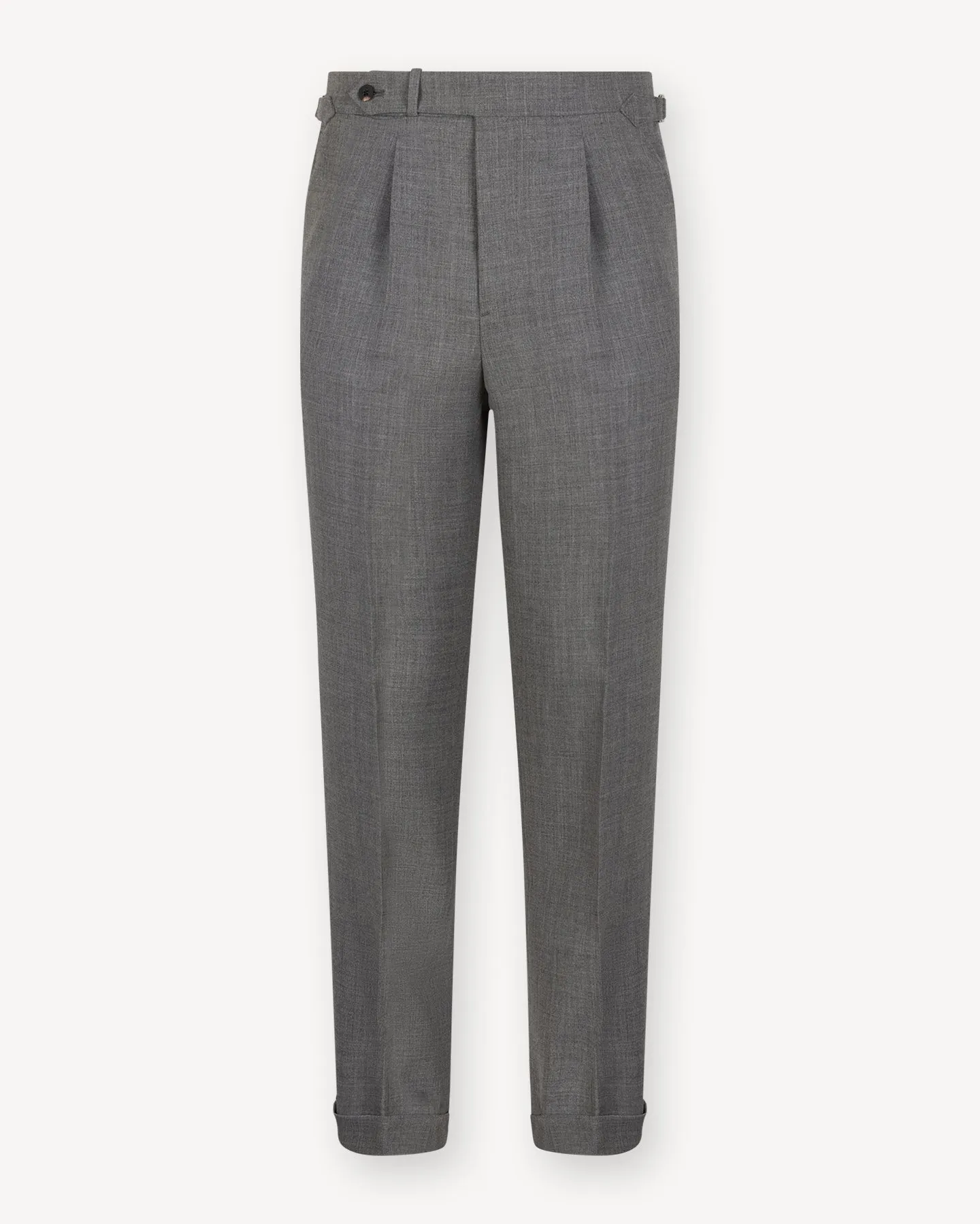 Light Grey Single Pleat Tropical Wool Trousers