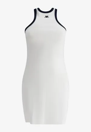 Logo Embroidered Scuba Mini Dress
