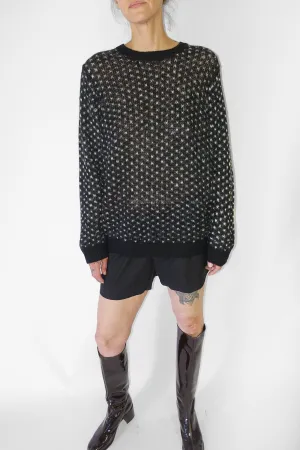 Lokki Sweater in Black Multi Fuzzy Dot Knit