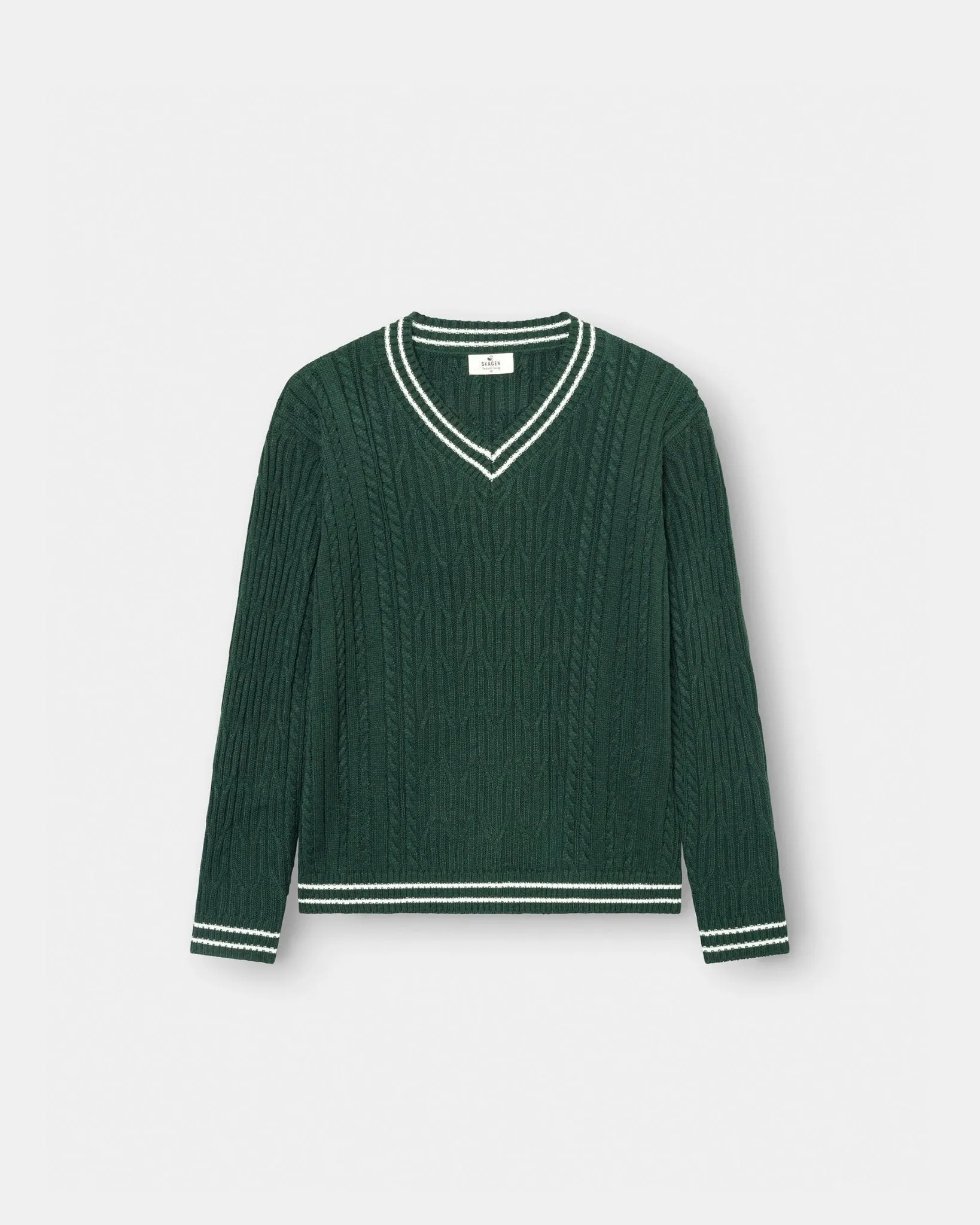 Long Sleeve Cable Knit Army