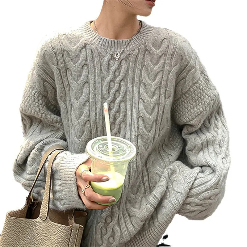 Loose-fit Round Neck Jumper Perfect for Casual Days