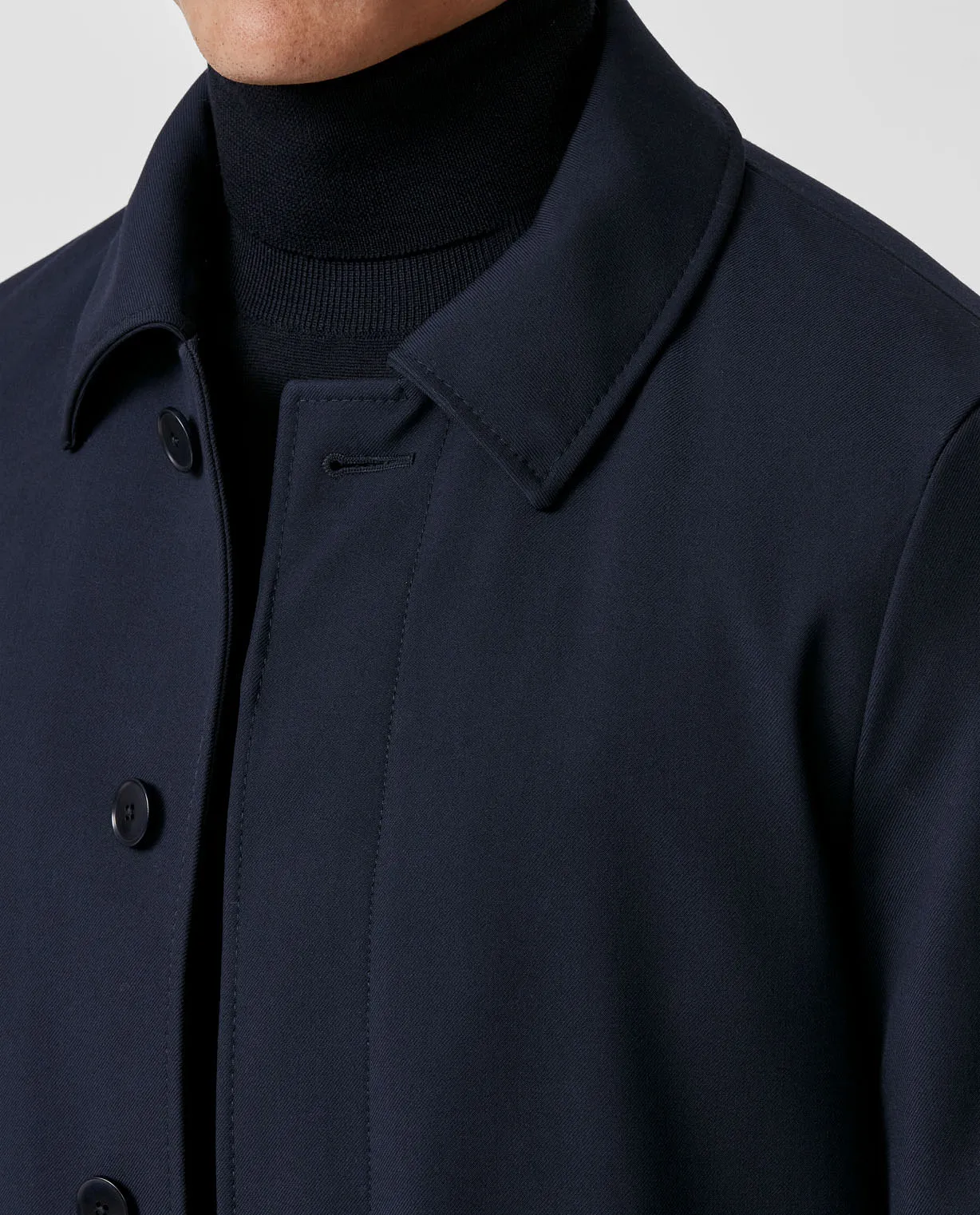 Loro Piana High Tenacity Stormsystem Fine Twill Dark Blue Wool