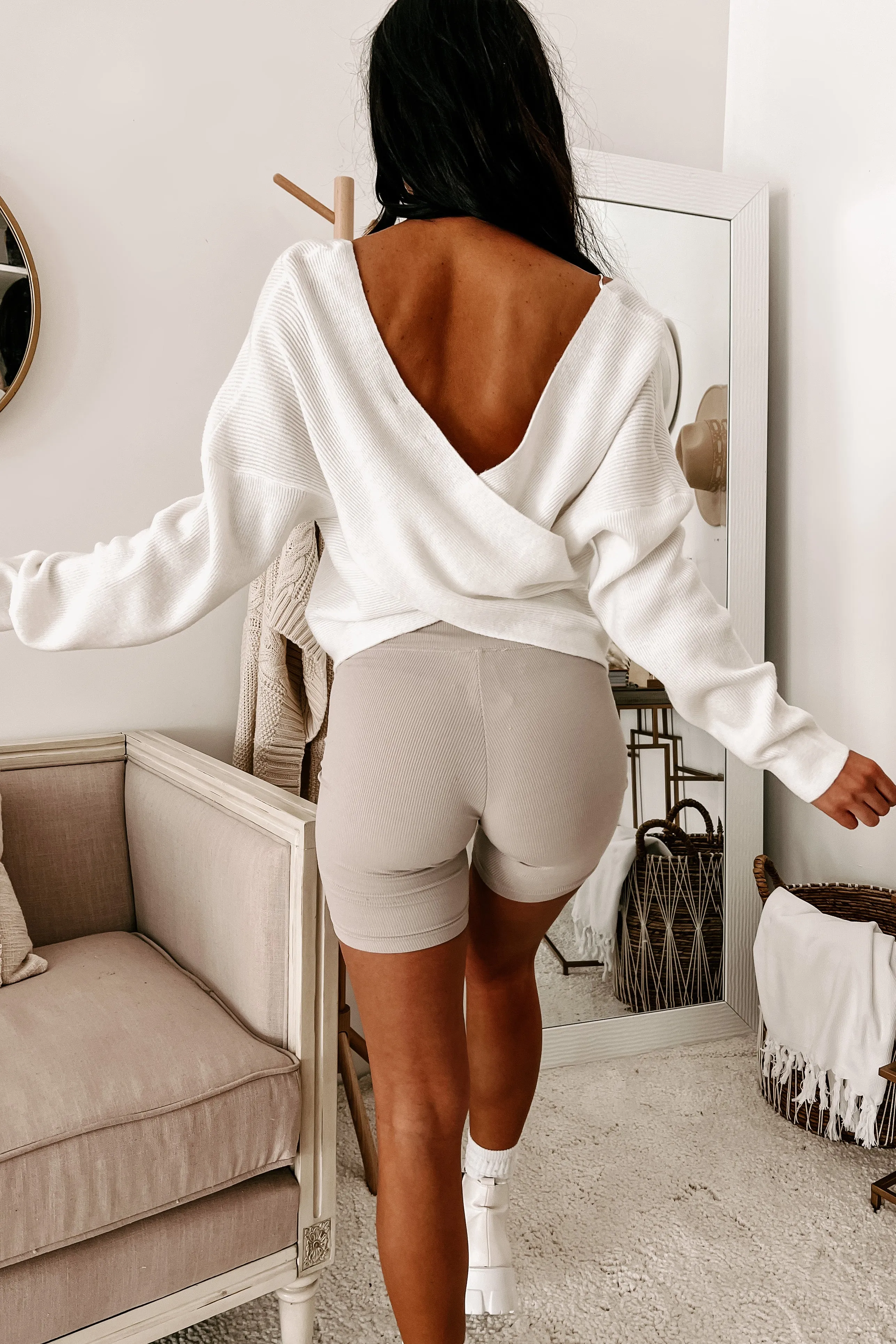 Lottie Cross-Back Sweater (Cream)