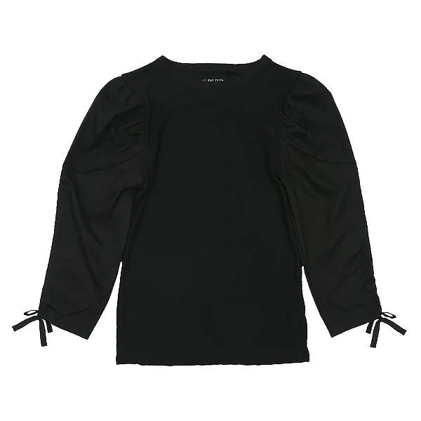 Lucy Black Bow Sleeve Tee by Luna Mae