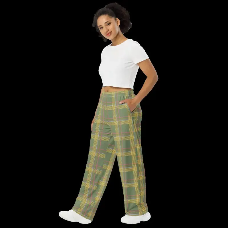 Luxurious Green Wide Leg Pants for Party Style