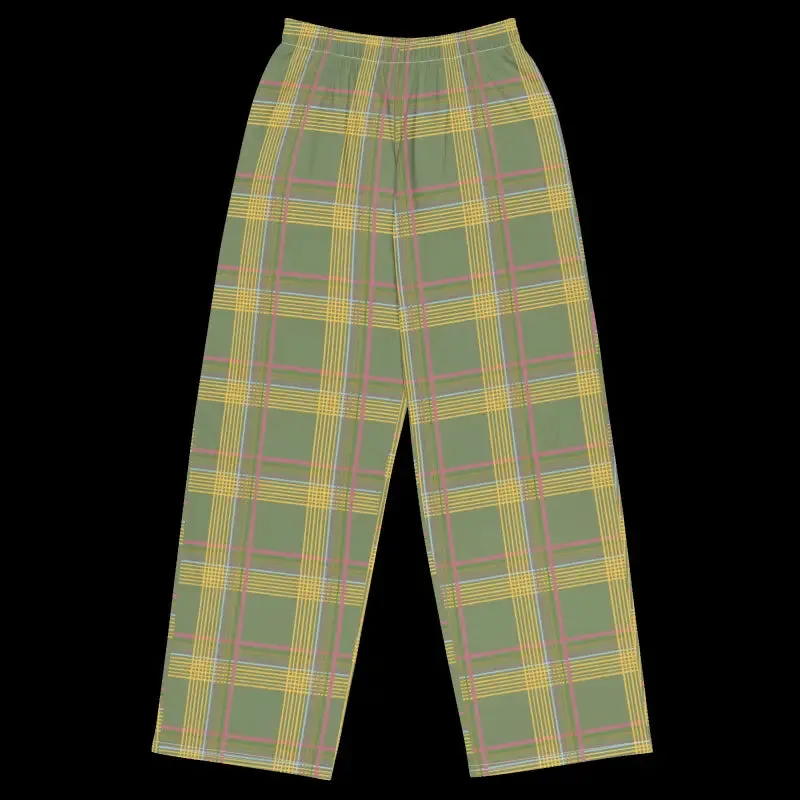 Luxurious Green Wide Leg Pants for Party Style