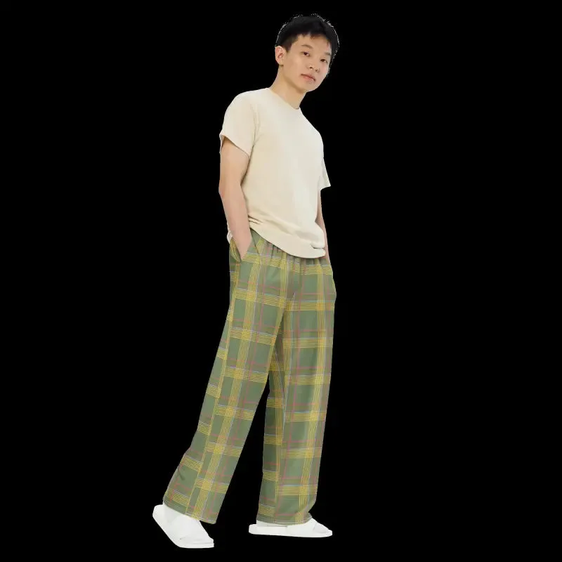 Luxurious Green Wide Leg Pants for Party Style