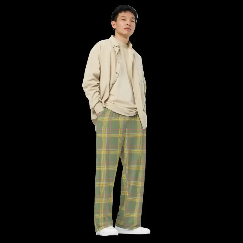 Luxurious Green Wide Leg Pants for Party Style
