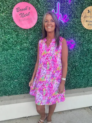 Magenta Floral Lizzy Dress