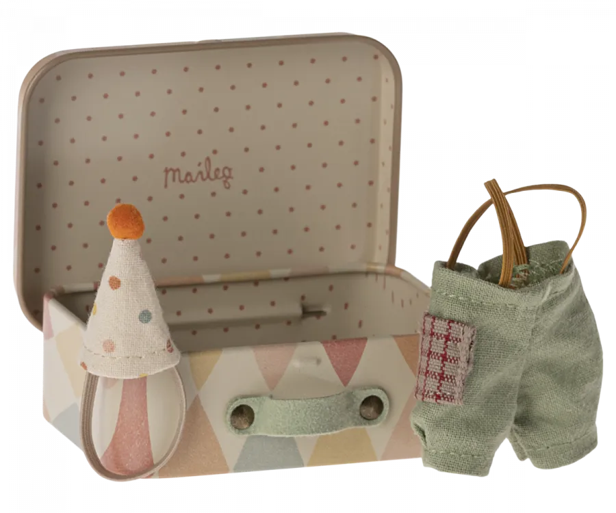 Maileg Clown Clothes in Suitcase (Little Sister/Brother)