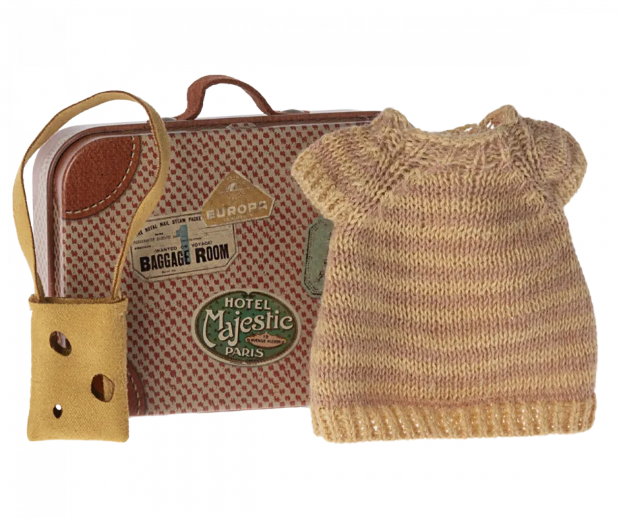 Maileg Knitted Dress and Bag in Suitcase (Big Sister)