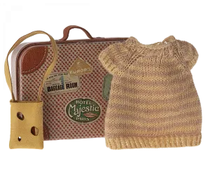Maileg Knitted Dress and Bag in Suitcase (Big Sister)