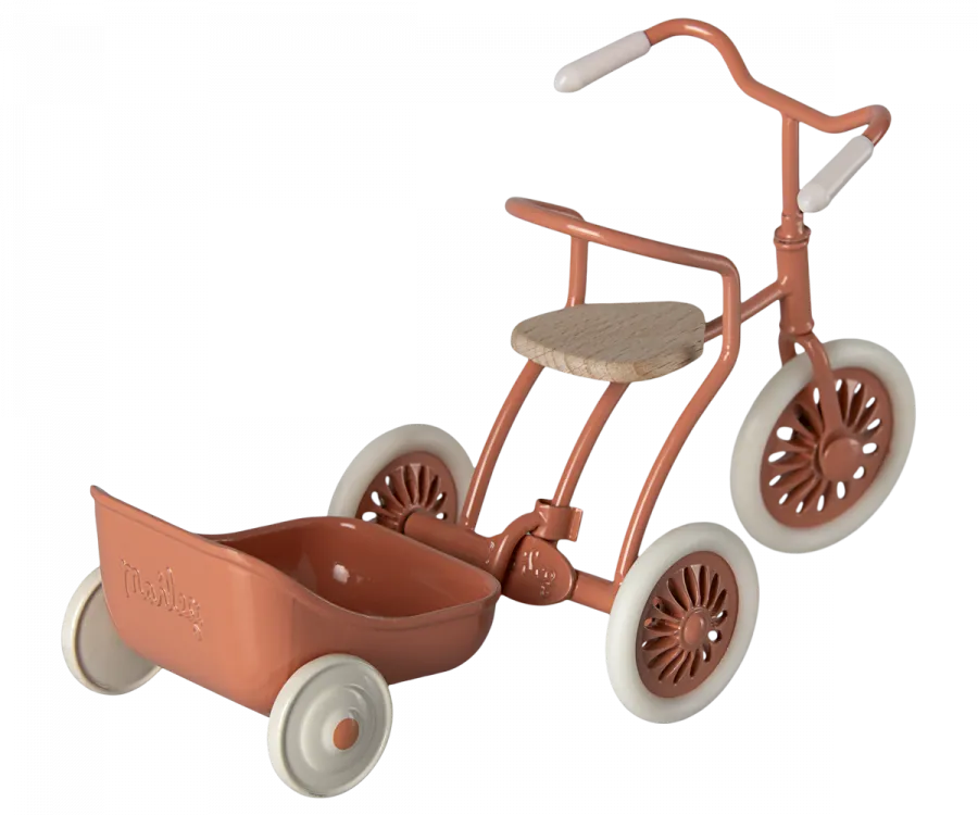 Maileg Mouse tricycle Hanger, Coral