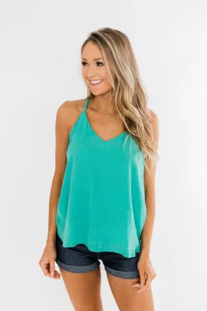 Make You Notice Me Racerback Tank Top- Deep Teal