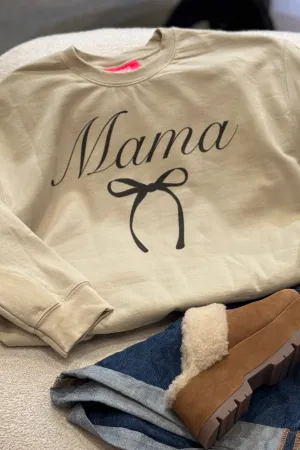 Mama Bow Sweatshirt Sand