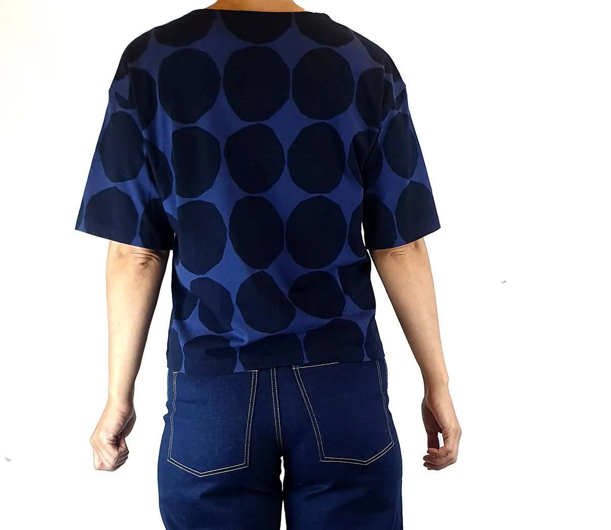 Marimekko x Uniqlo black and purple print top size XXS, fits size 6-8