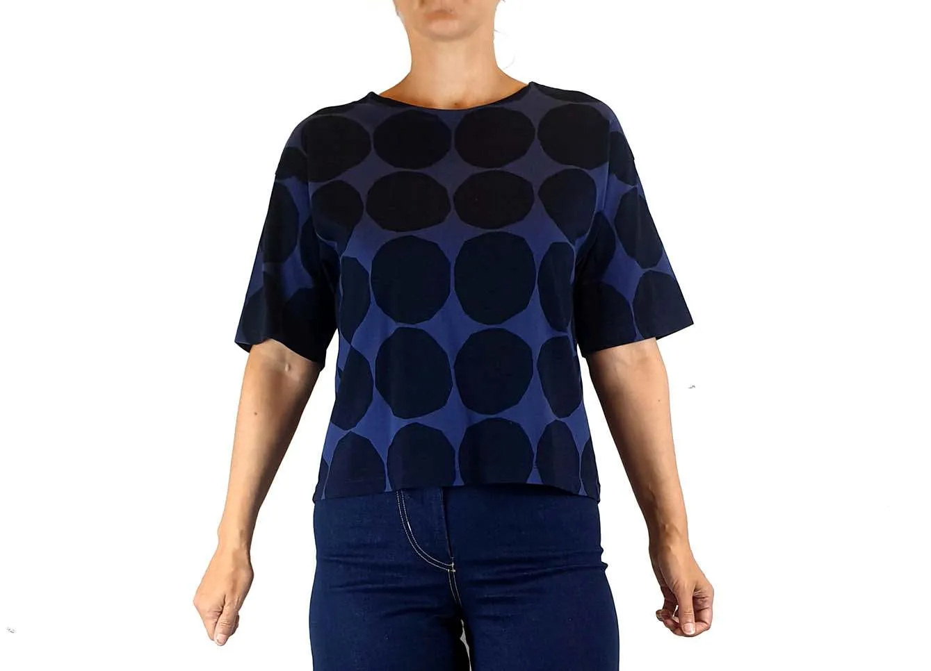 Marimekko x Uniqlo black and purple print top size XXS, fits size 6-8