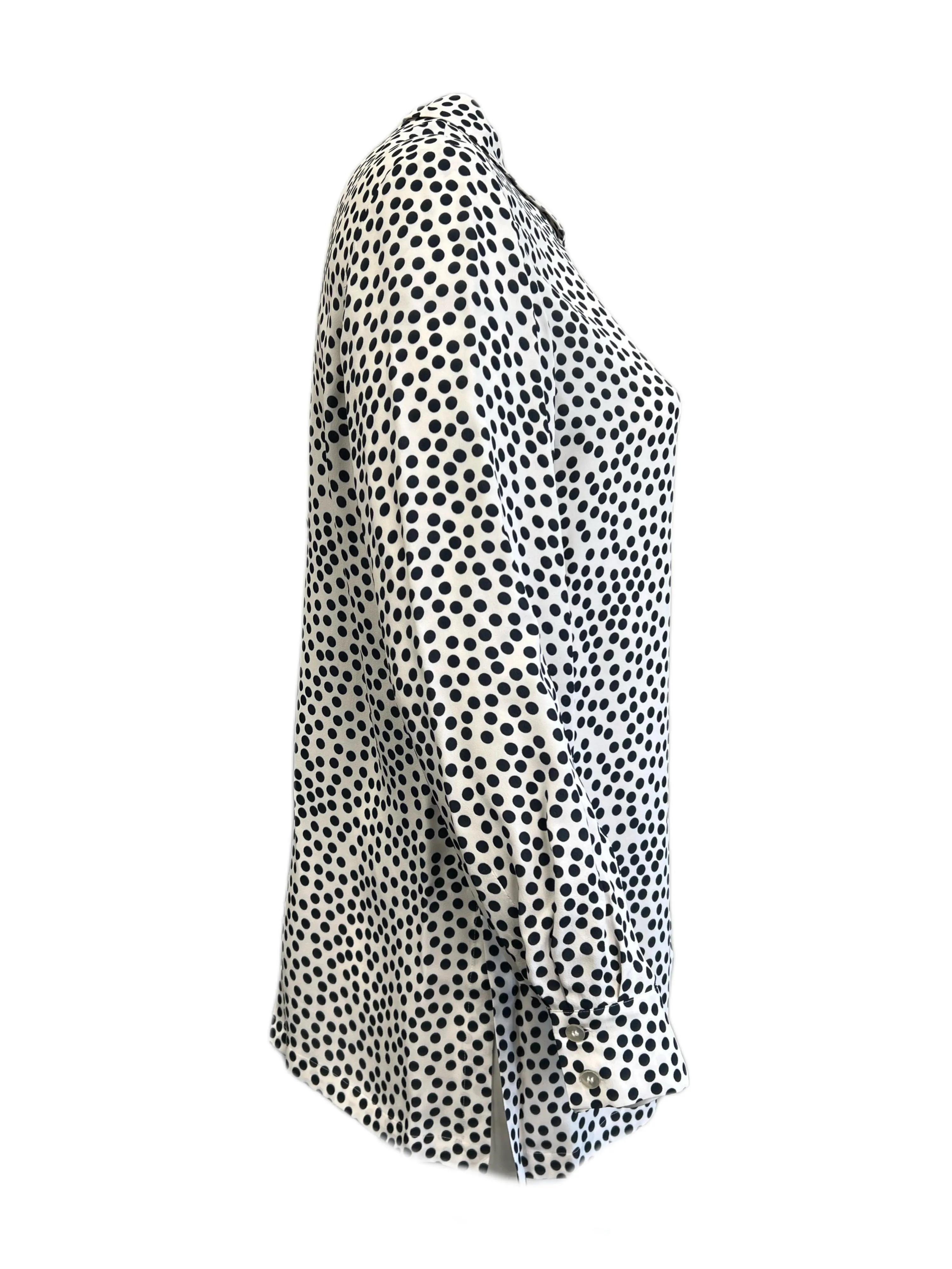 Marina Rinaldi Women's Nero Fare Polka Dot Viscose Shirt NWT