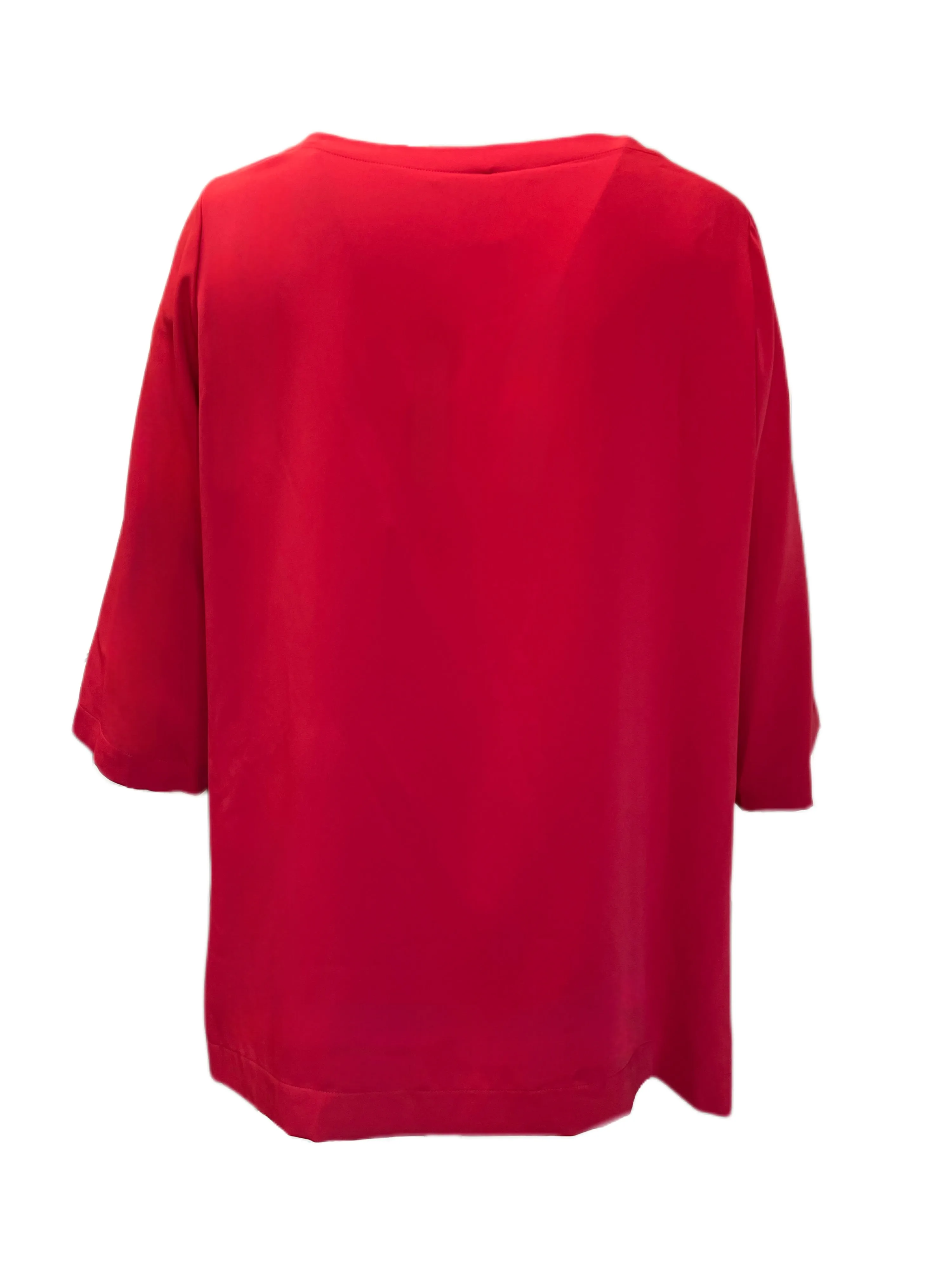 Marina Rinaldi Women's Red Falena Tie Front Blouse NWT