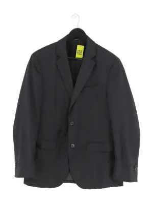 Massimo Dutti Women's Blazer UK 24 Grey Other with Viscose, Wool