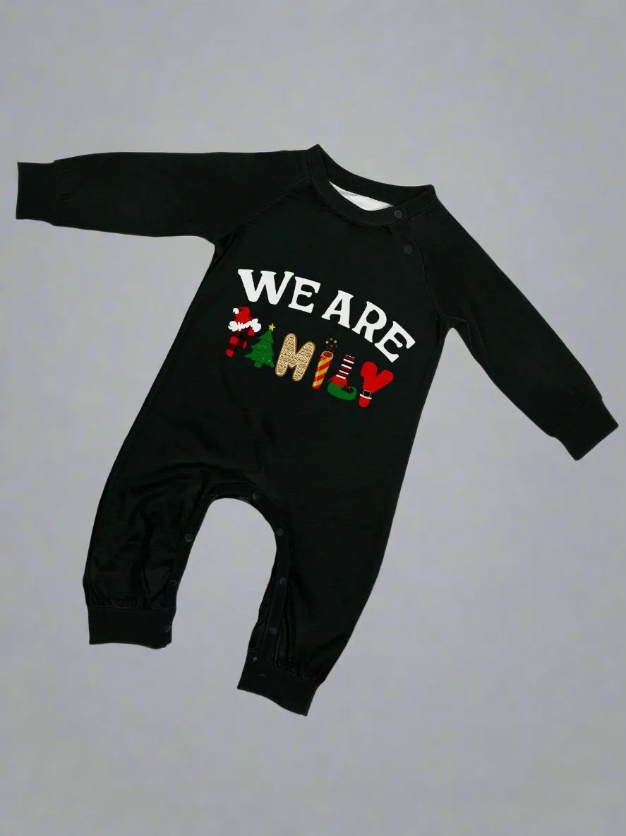 Matching Family Christmas Pajamas – "We Are Family" Plaid Holiday Set