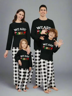 Matching Family Christmas Pajamas – "We Are Family" Plaid Holiday Set
