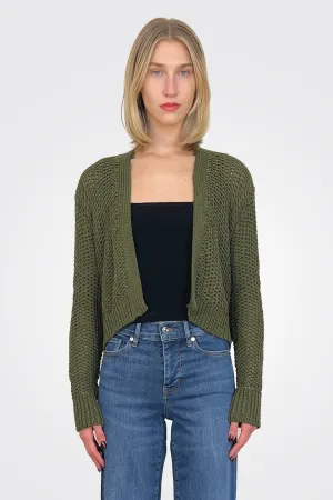 Maura Cropped Cardi - Green Space