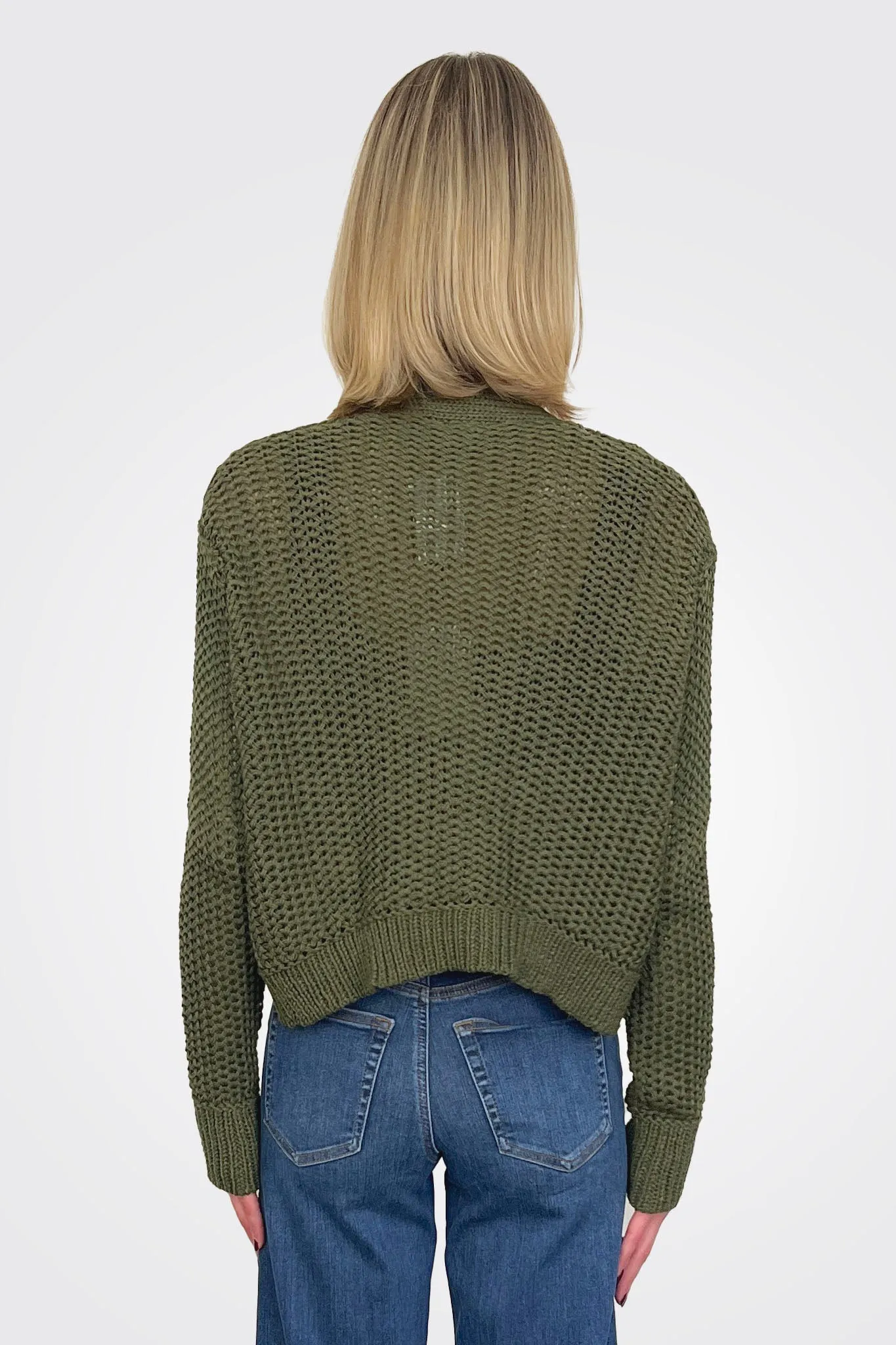 Maura Cropped Cardi - Green Space