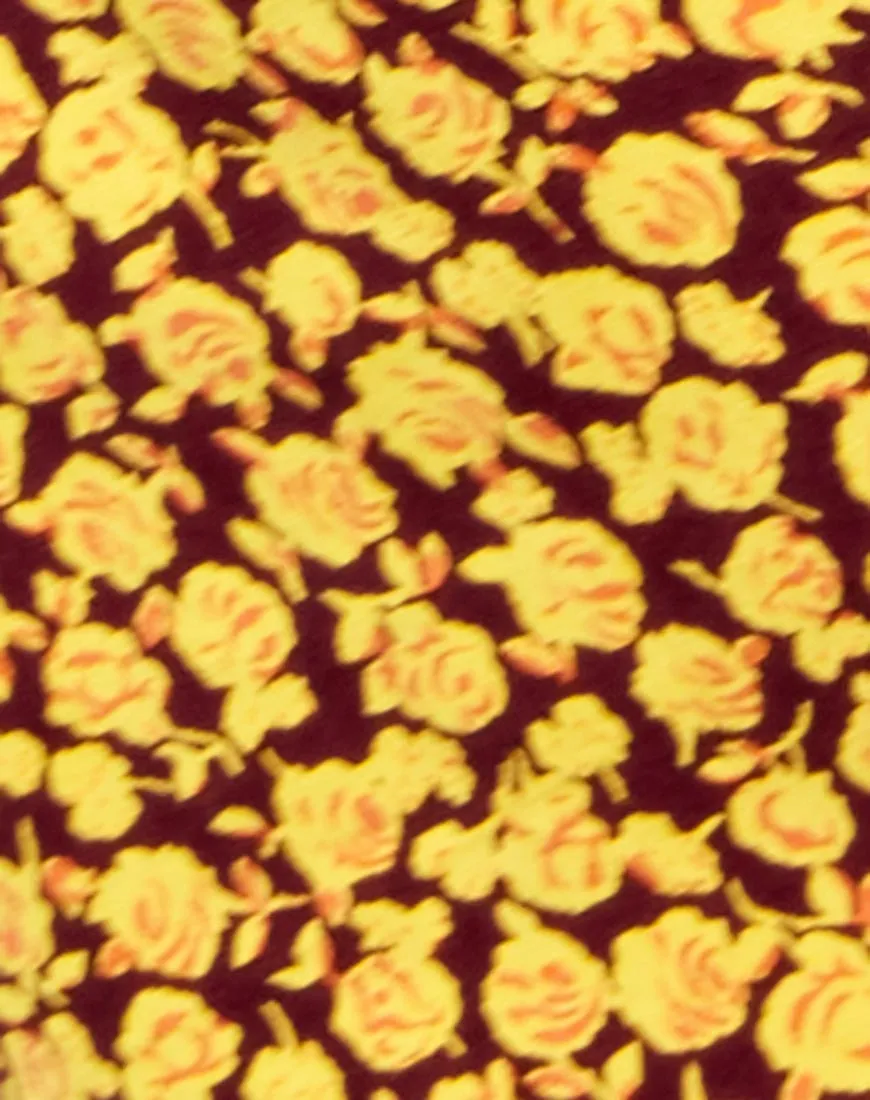 Mazu Top In Ditsy Rose Marigold