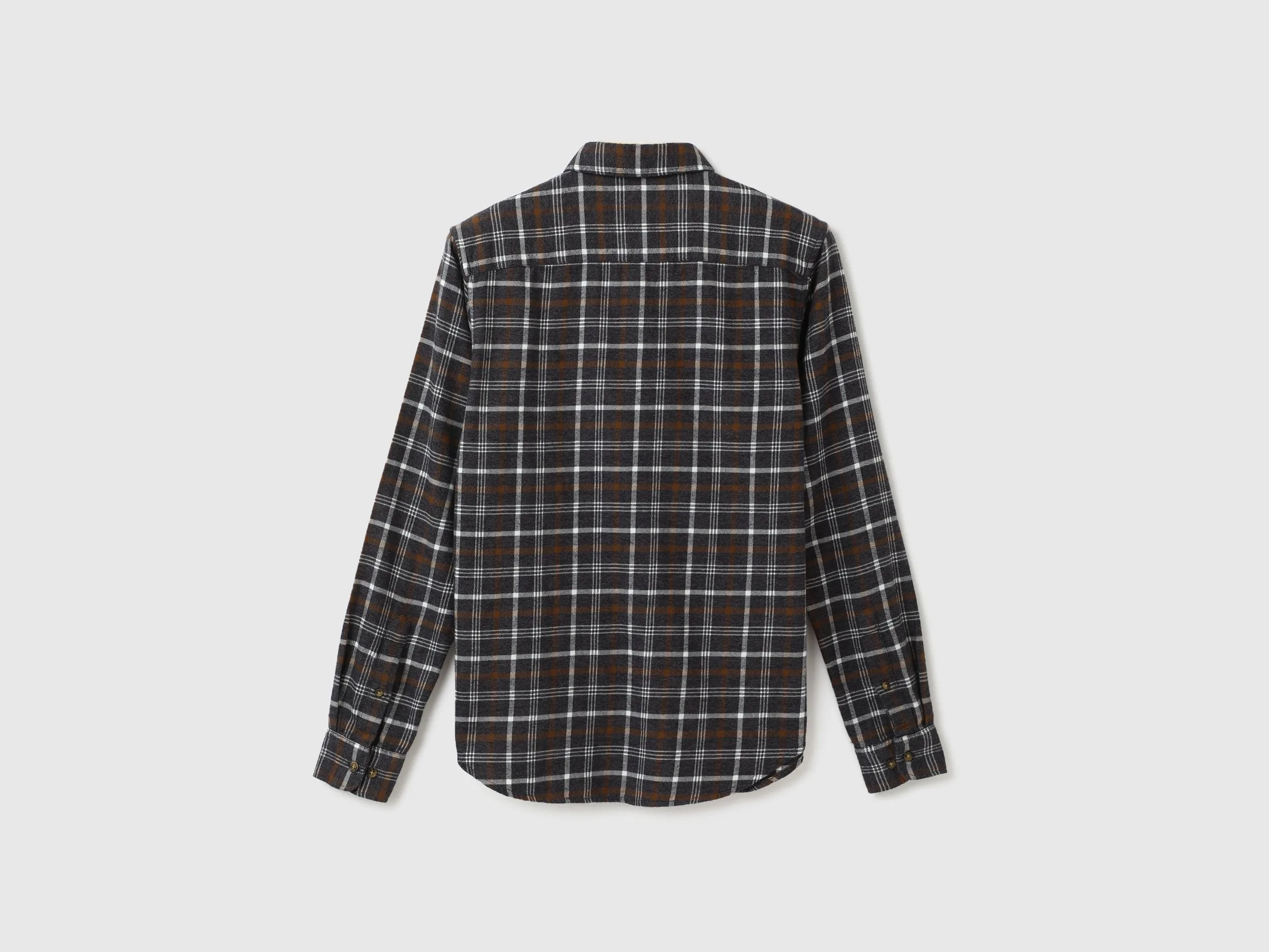 Men Checked Spread Collar Shirt