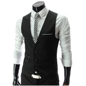 Men's Slim Fit Dress Suit Vest Waistcoats Men Gilet