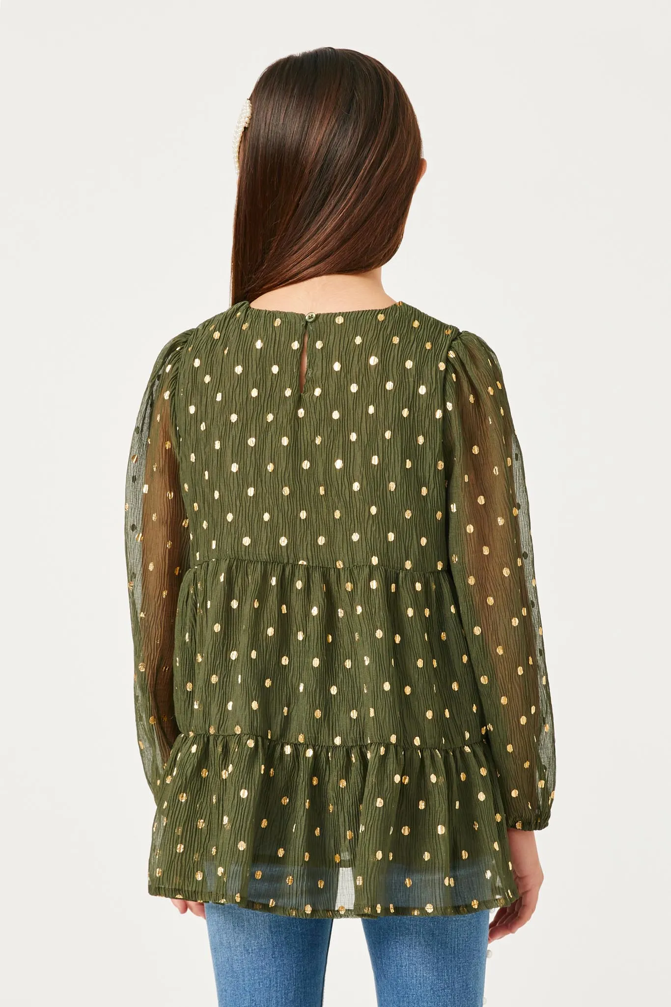 Metallic Dot Tiered Tunic