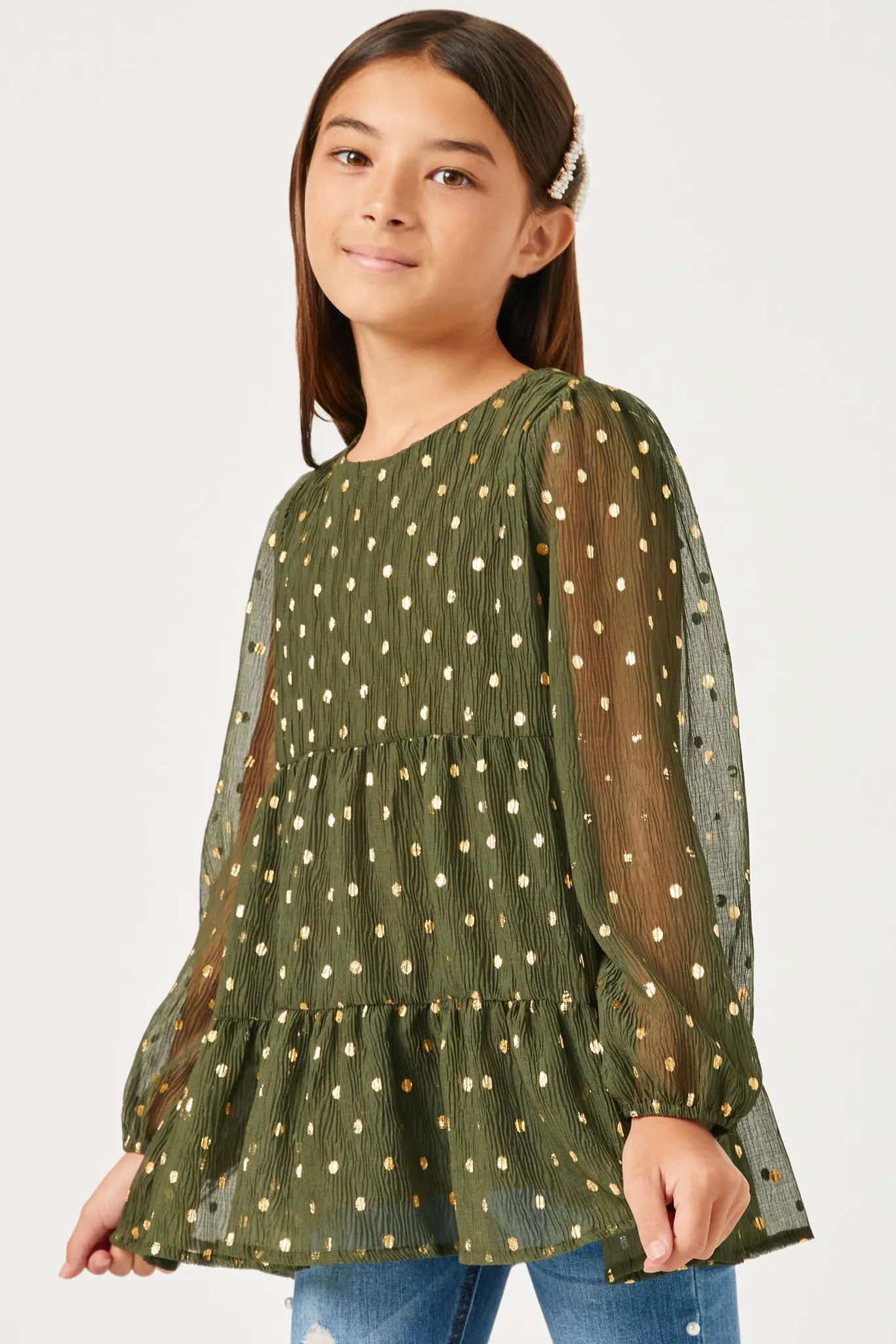 Metallic Dot Tiered Tunic