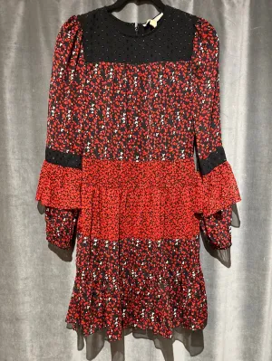 Michael Kors Red and Black Floral Dress