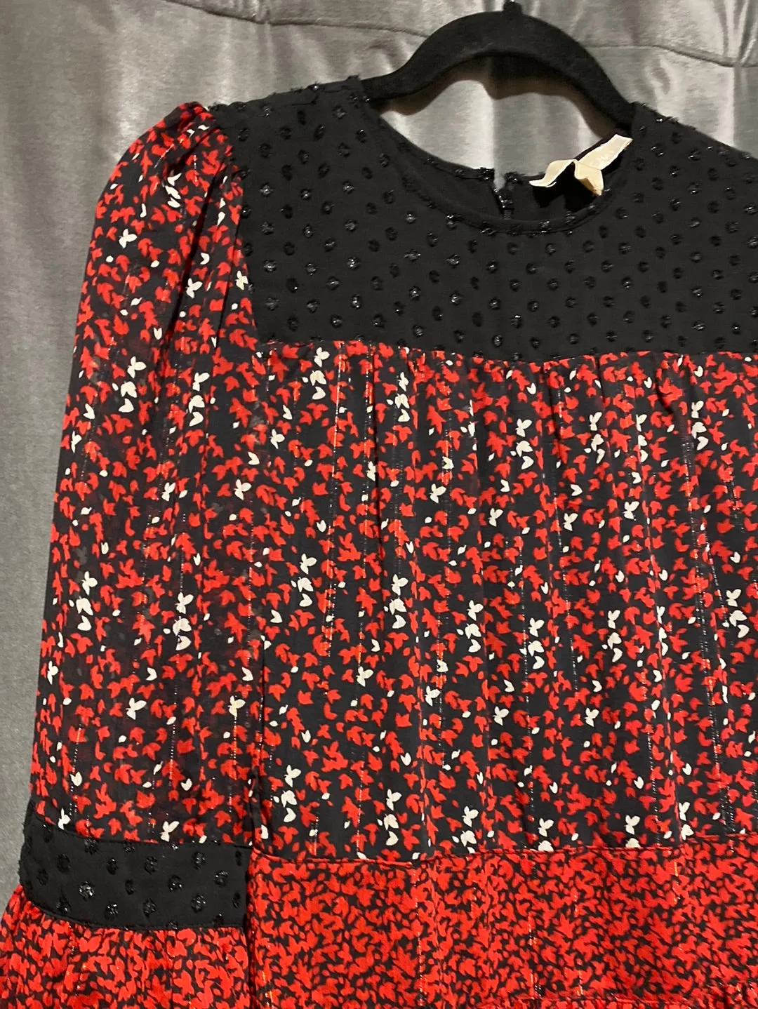 Michael Kors Red and Black Floral Dress