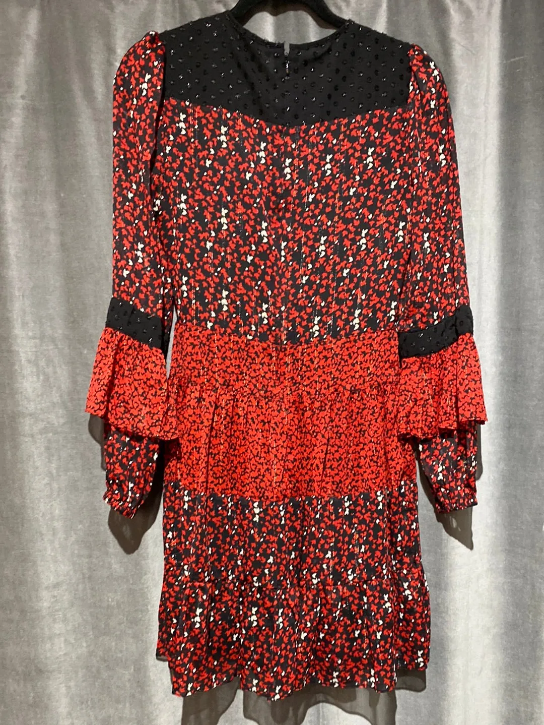 Michael Kors Red and Black Floral Dress