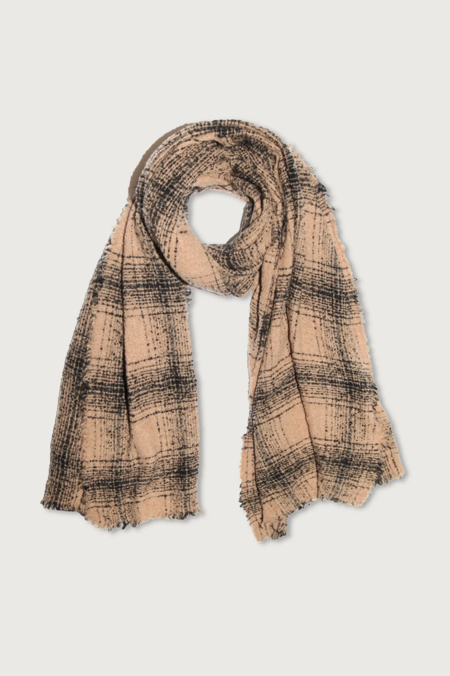 Mila Plaid Camel Scarf