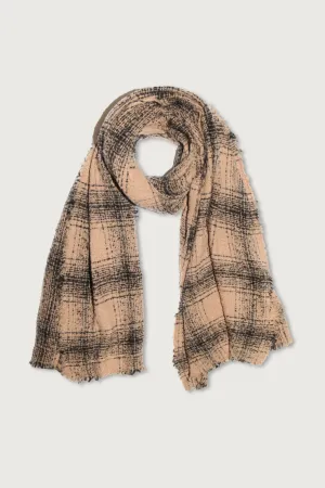 Mila Plaid Camel Scarf