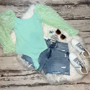 Mint Sheer LS Bodysuit